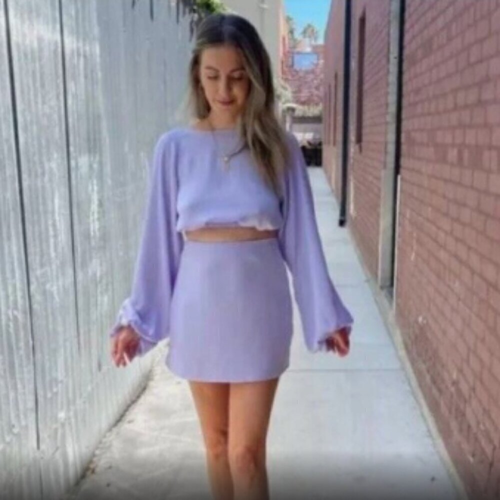 NWT We Wore What Lavender Satin Slip Skirt